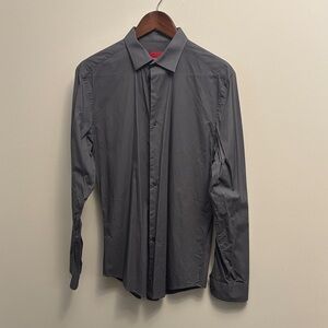 Alfani Gray Dress Shirt Long-Sleeved Business Essential